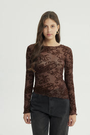 Polera Mujer Ajustado Café