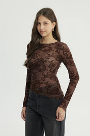 Polera Mujer Ajustado Café
