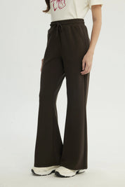 Pantalón Buzo Mujer Leve Flare Chocolate