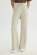 Pantalón Buzo Mujer Leve Flare Beige Claro