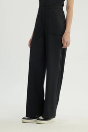 Pantalón Mujer Calce Recto Negro
