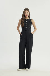 Pantalón Mujer Calce Recto Negro