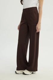 Pantalón Mujer Calce Recto Café