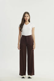Pantalón Mujer Calce Recto Café