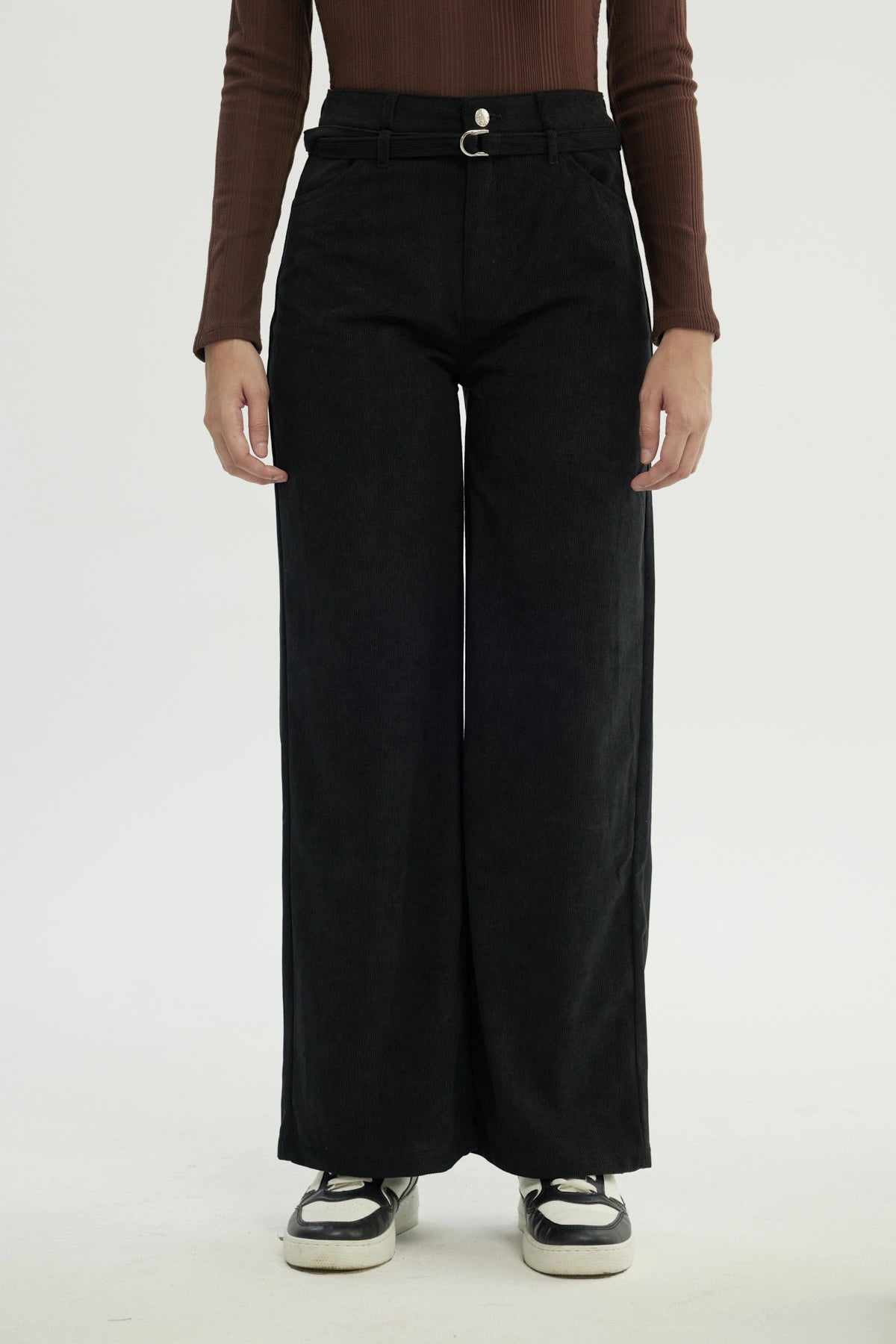 Pantalón Mujer Wide Leg Negro
