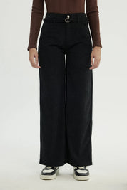 Pantalón Mujer Wide Leg Negro