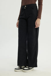 Pantalón Mujer Wide Leg Negro