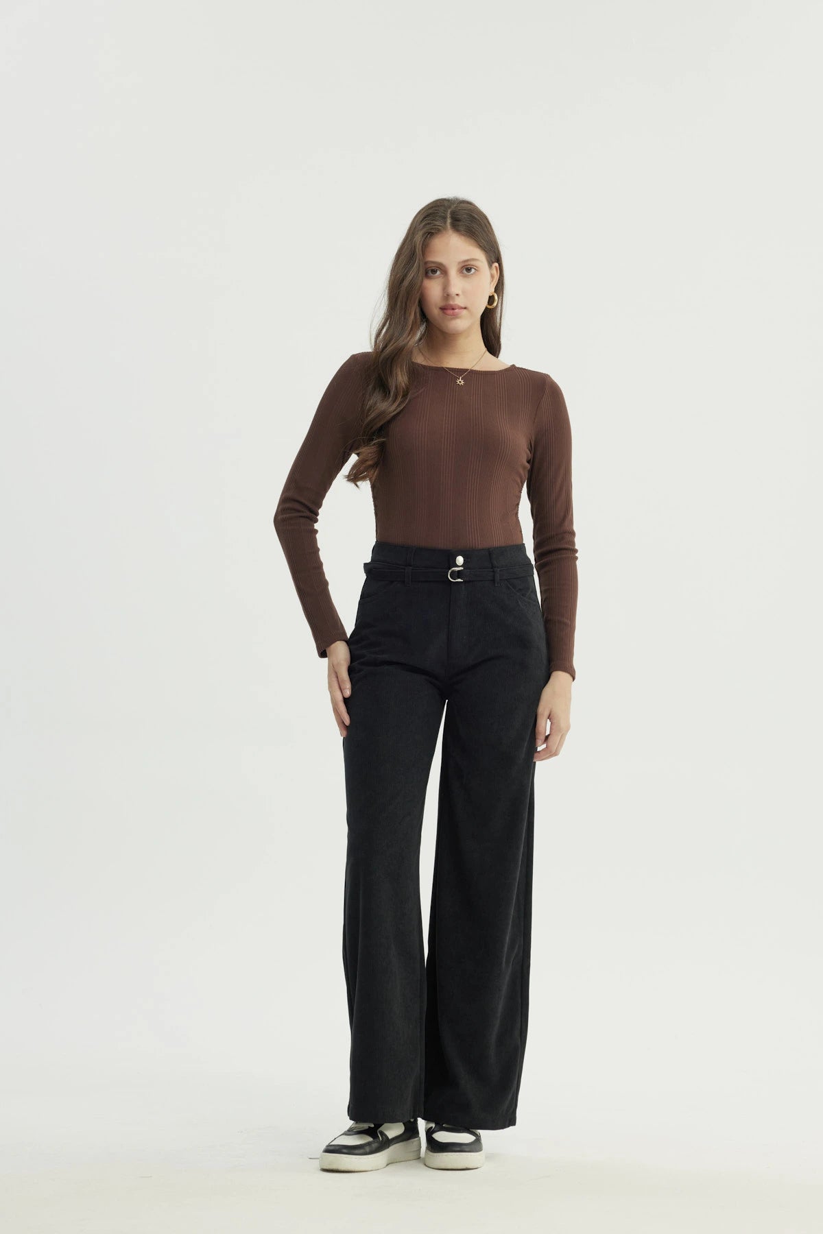 Pantalón Mujer Wide Leg Negro
