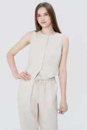 Blazer Slim Mujer Beige Claro