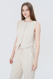 Blazer Slim Mujer Beige Claro
