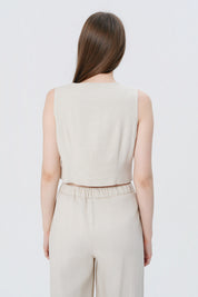 Blazer Slim Mujer Beige Claro