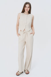Blazer Slim Mujer Beige Claro