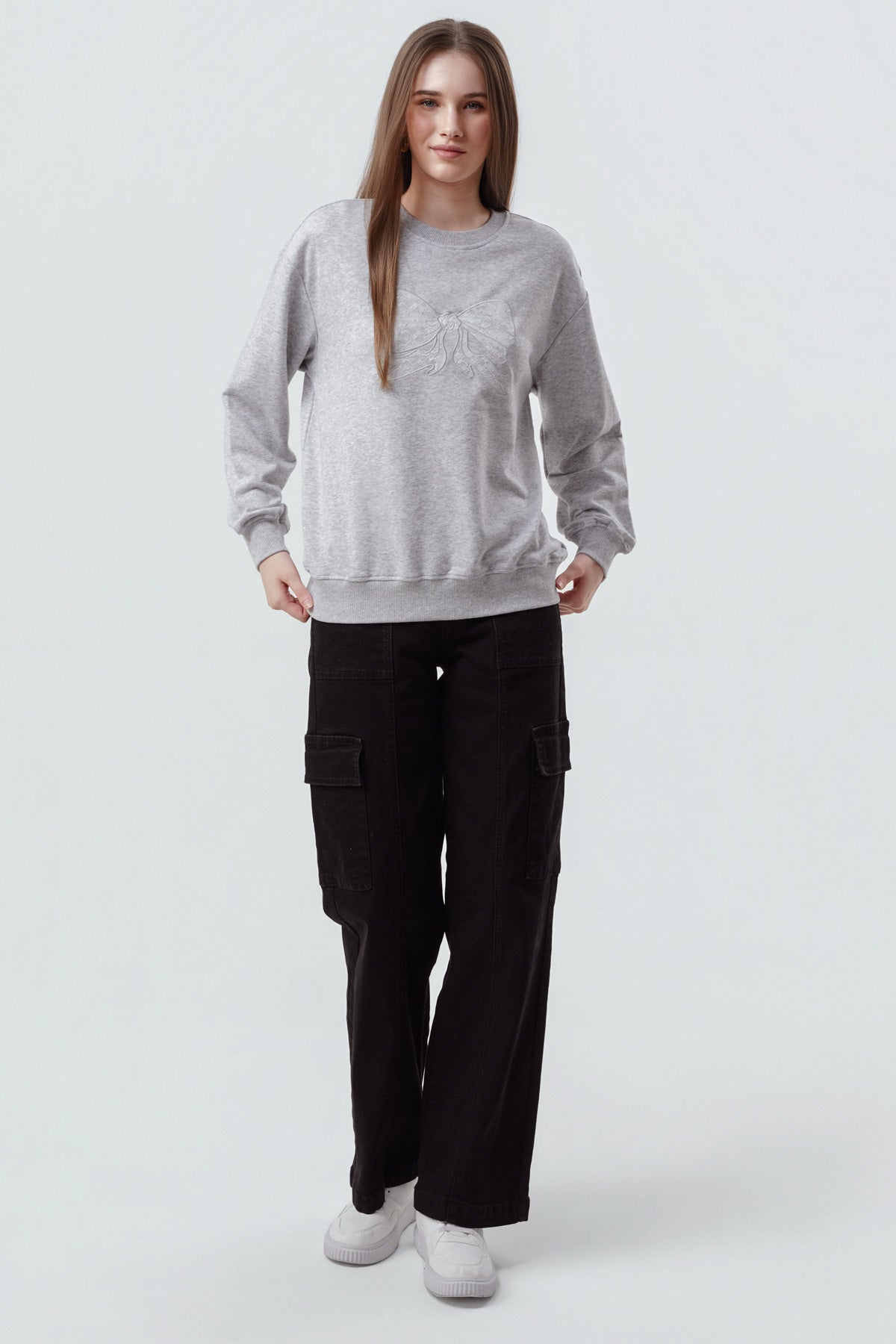 Polerón Mujer Classic Gris Melange