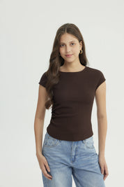 Polera Mujer Slim Fit Chocolate