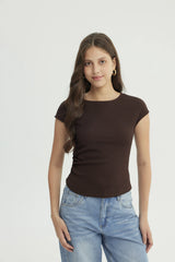 Polera Mujer Slim Fit Chocolate