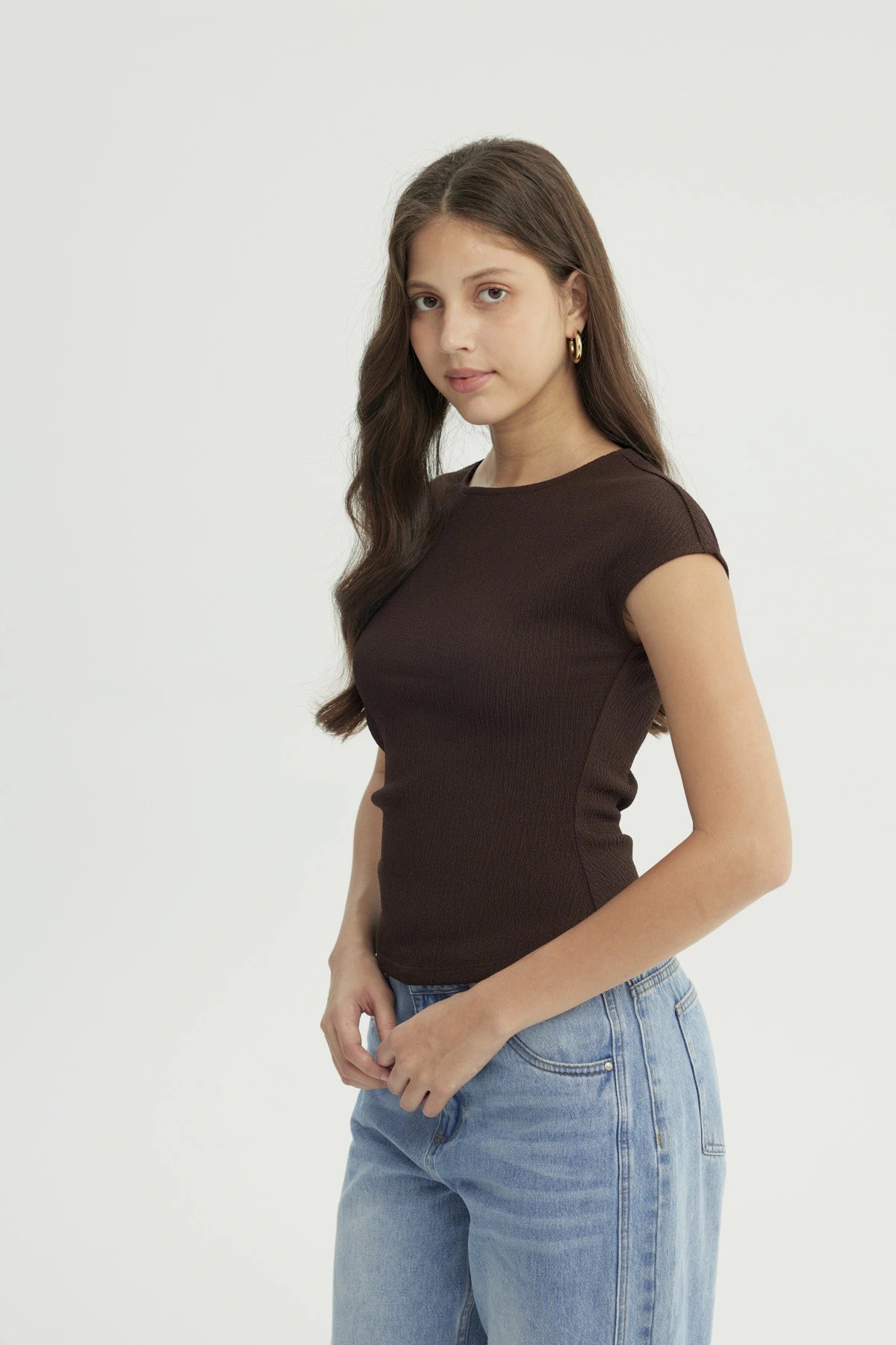 Polera Mujer Slim Fit Chocolate
