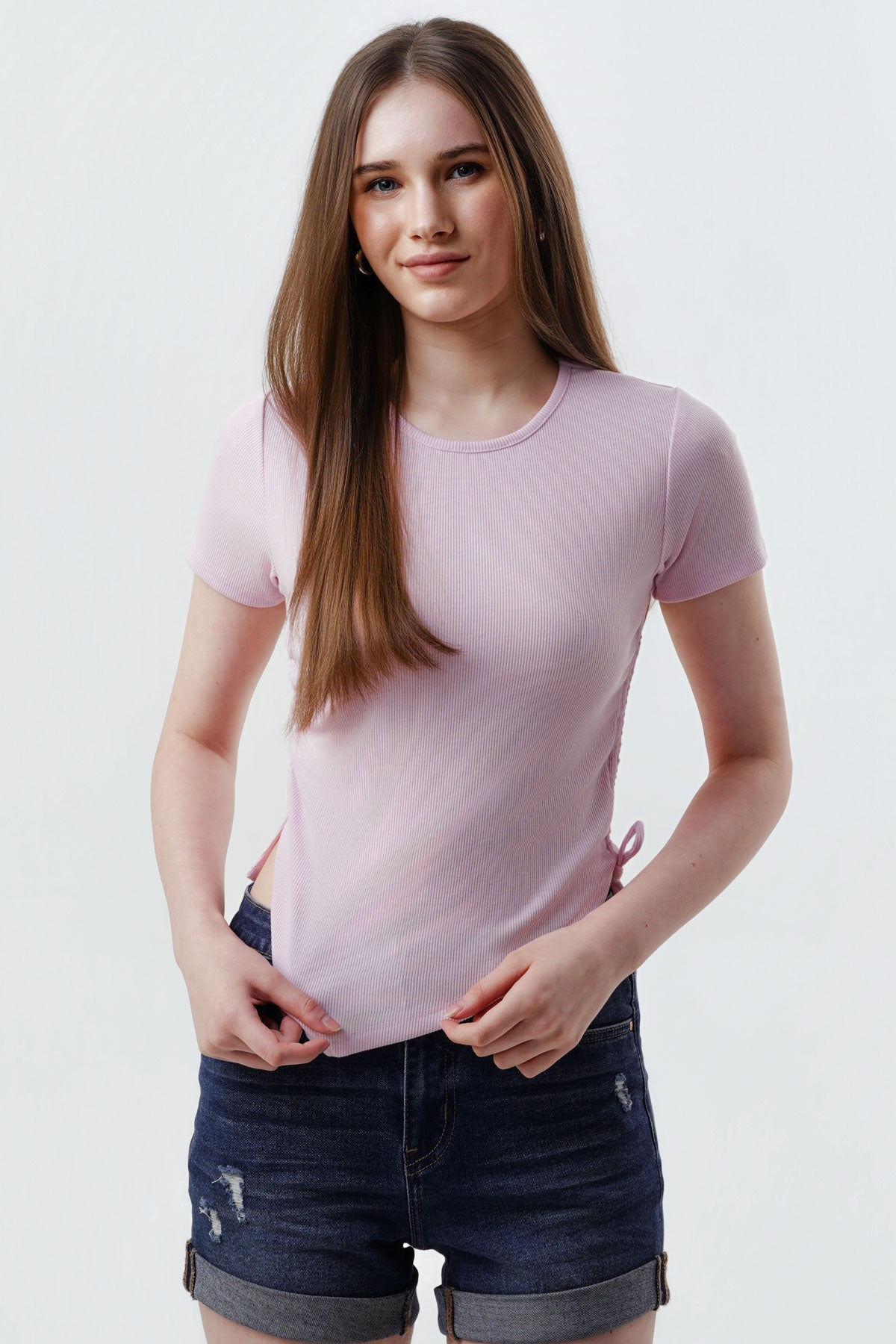 Polera Mujer Slim Fit Rosado Claro