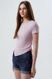 Polera Mujer Slim Fit Rosado Claro