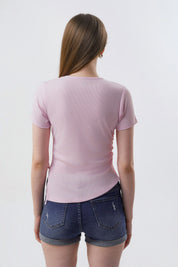 Polera Mujer Slim Fit Rosado Claro