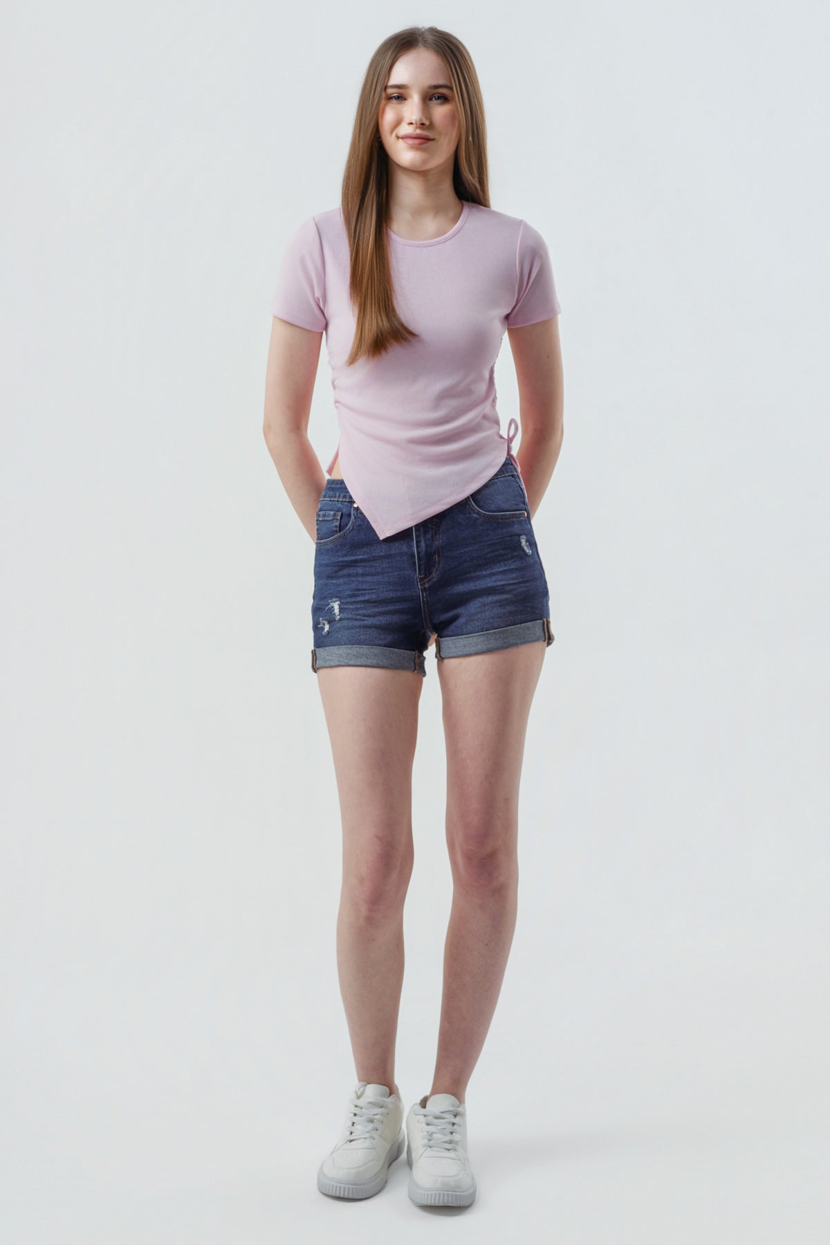 Polera Mujer Slim Fit Rosado Claro