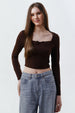 Polera Mujer Ajustado Chocolate