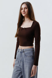 Polera Mujer Ajustado Chocolate