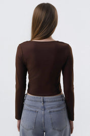 Polera Mujer Ajustado Chocolate