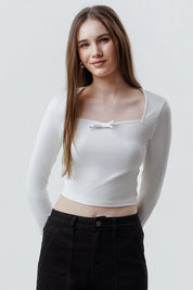 Polera Mujer Ajustado Crudo