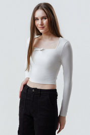 Polera Mujer Ajustado Crudo