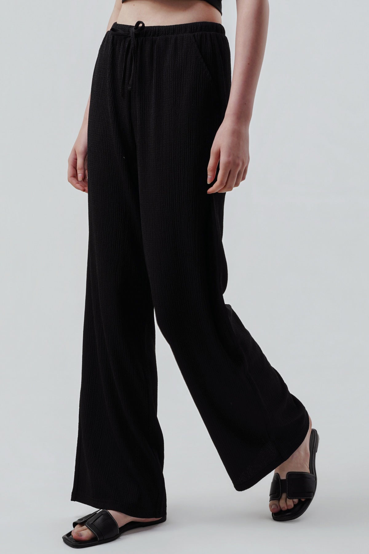 Pantalón Mujer Wide Leg Negro