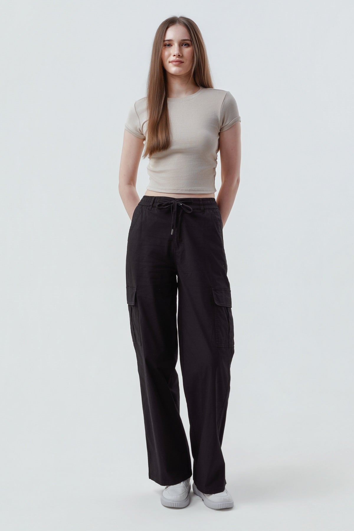 Pantalón Mujer Wide Leg Negro