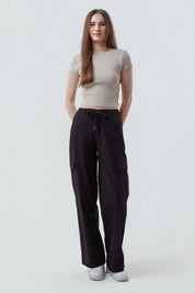 Pantalón Mujer Wide Leg Negro