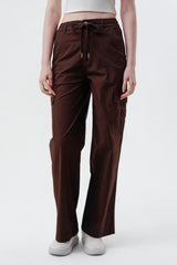 Pantalón Mujer Wide Leg Chocolate