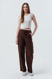 Pantalón Mujer Wide Leg Chocolate