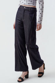 Pantalón Mujer Wide Leg Azul