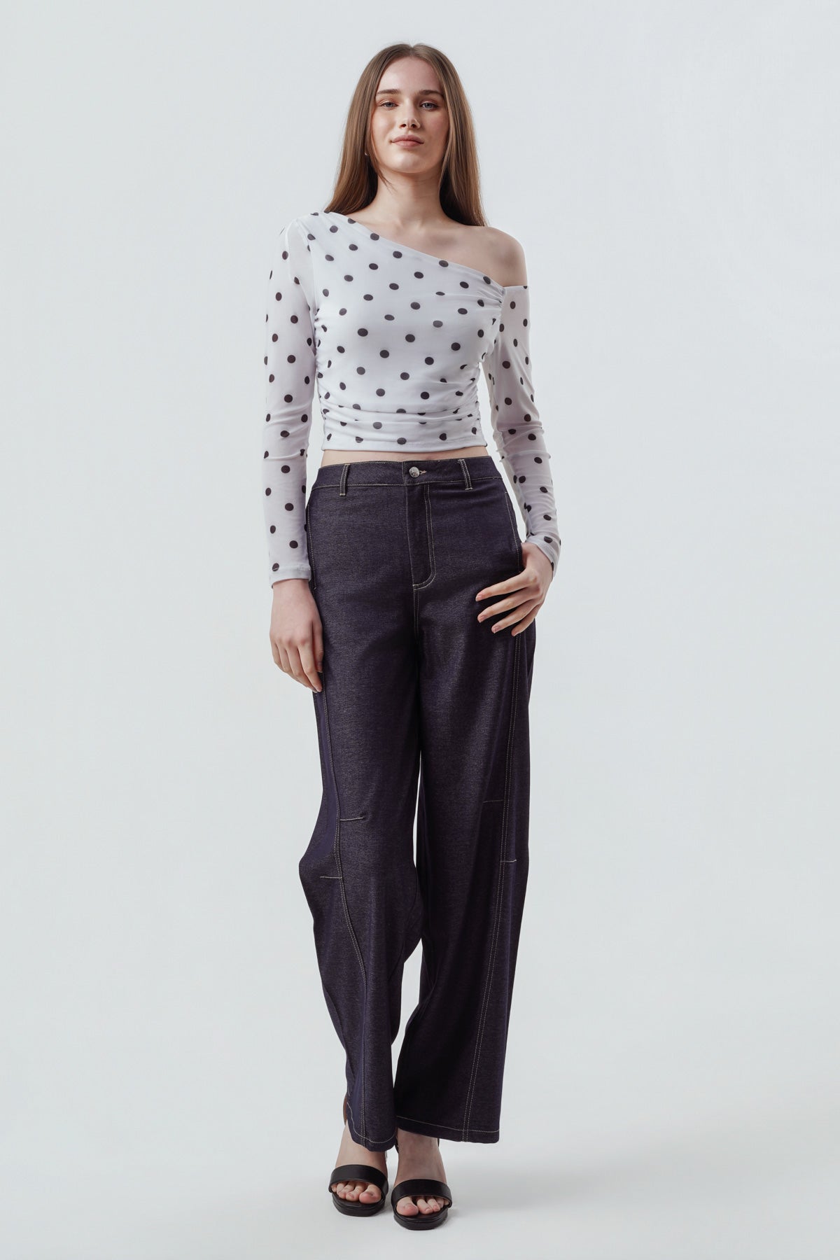 Pantalón Mujer Wide Leg Azul