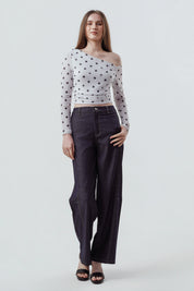 Pantalón Mujer Wide Leg Azul