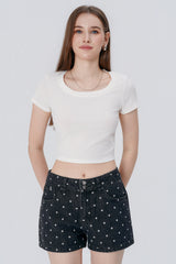 Polera Ajustada Mujer Crema