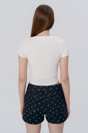 Polera Ajustada Mujer Crema