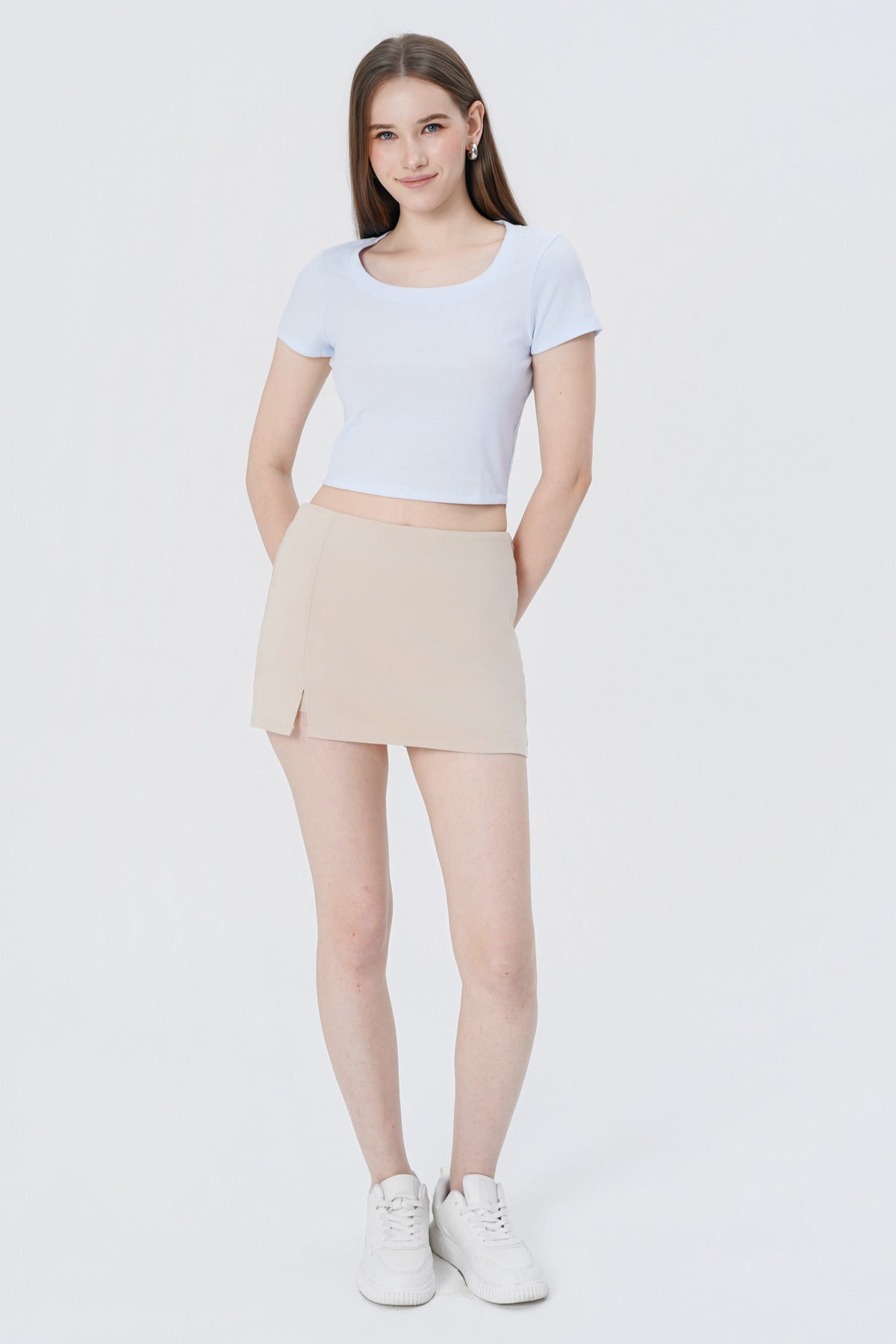 Polera Ajustada Mujer Celeste