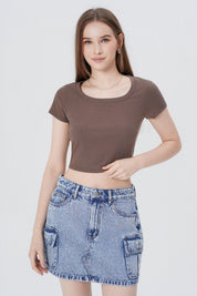 Polera Ajustada Mujer Café Claro