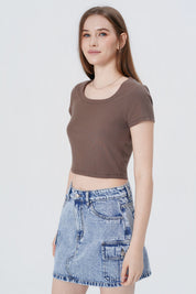 Polera Ajustada Mujer Café Claro