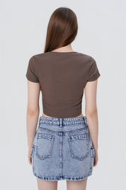 Polera Ajustada Mujer Café Claro