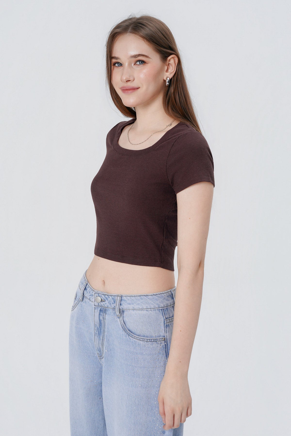 Polera Ajustada Mujer Café Oscuro