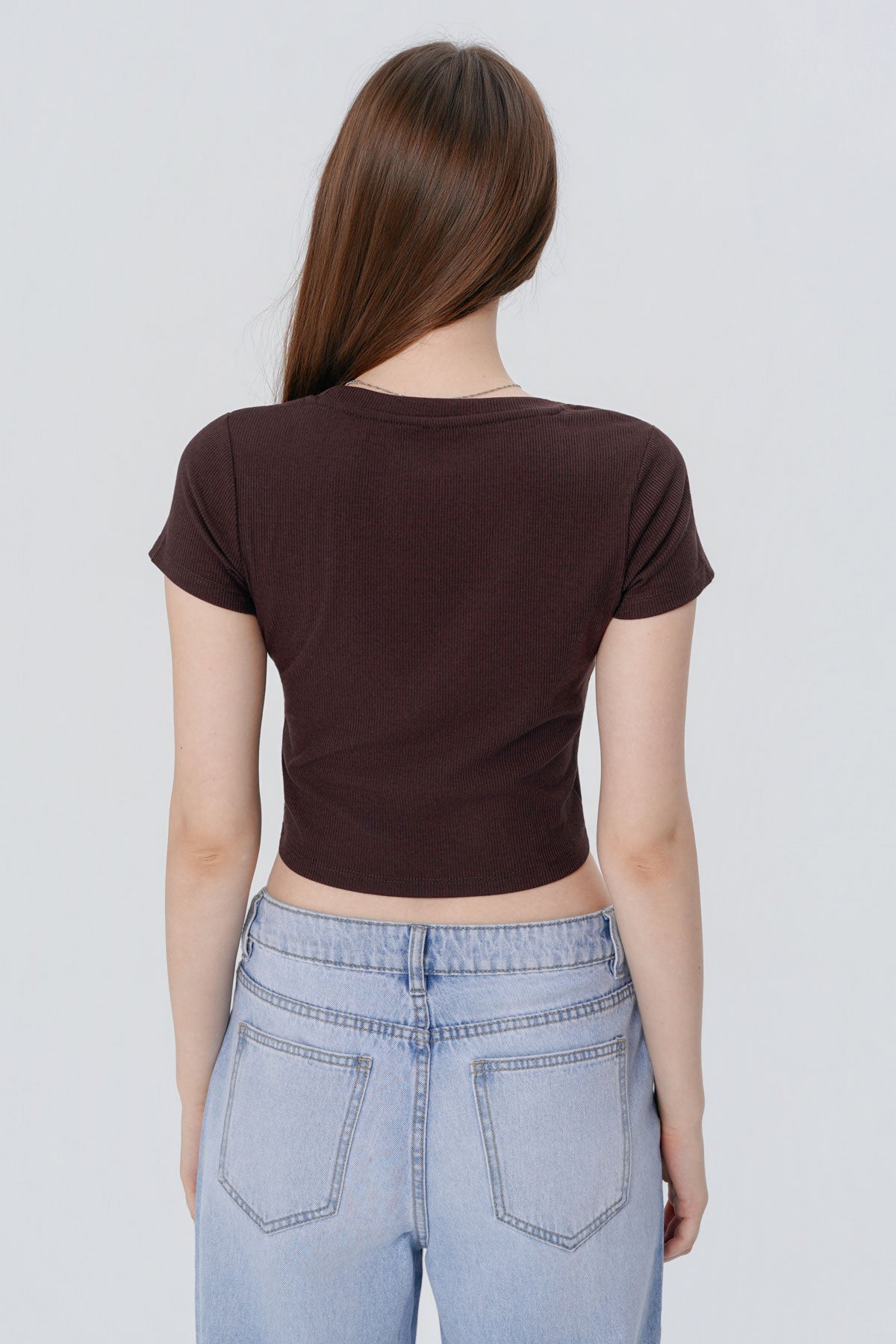 Polera Ajustada Mujer Café Oscuro