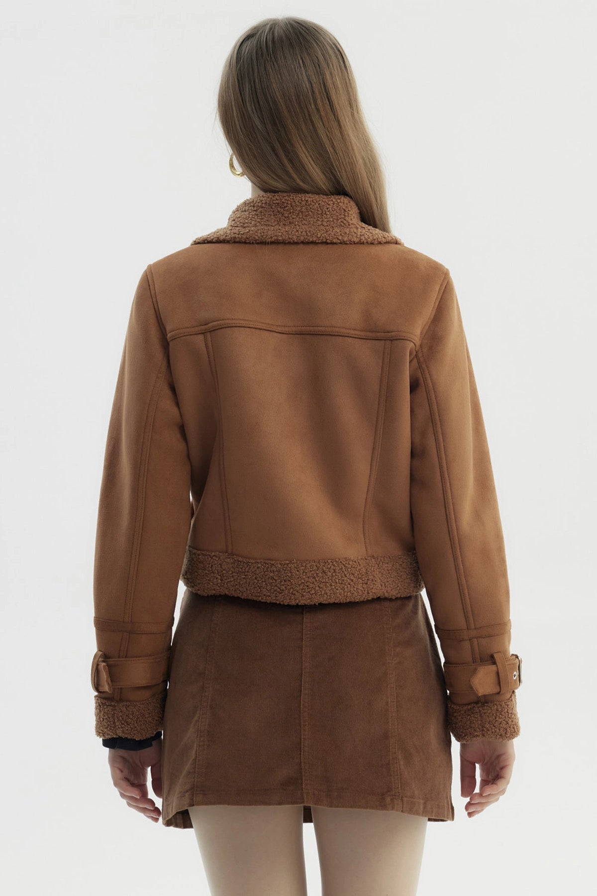 Chaqueta Mujer Slim Con Aplicación Bonded Camel
