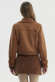 Chaqueta Mujer Slim Con Aplicación Bonded Camel