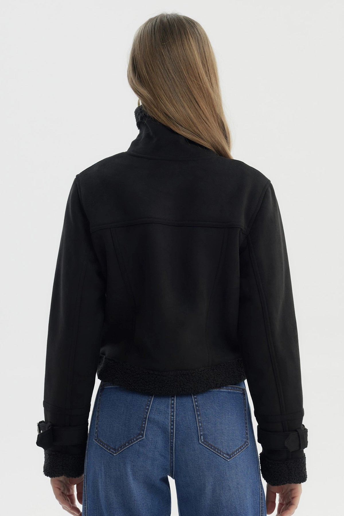 Chaqueta Mujer Slim Con Aplicación Bonded Negro
