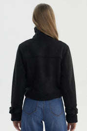 Chaqueta Mujer Slim Con Aplicación Bonded Negro