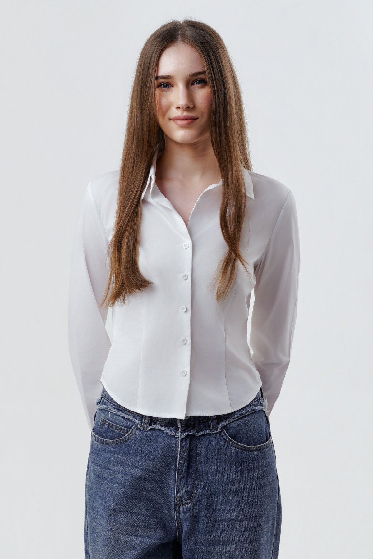 Blusa Mujer Slim Blanco